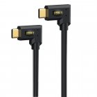 Coiled Stretchable Right-Anlge USB‑C to Up / Left Right-Angle USB‑C USB4 Cable