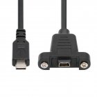 28mm pitch Panel Mount USB2.0 Mini 5Pin Female to Type-C USB-C Male Power / Data Cable 28mm pitch Panel Mount USB2.0 Mini 5Pin Female to Type-C USB-C Male Power / Data Cable