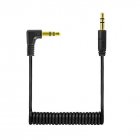 Coiled Audio Cable with 3.5mm TRS Right Angle to 3.5mm TRS Connector for Mic, Headphones, Rodes, DJI Coiled Audio Cable with 3.5mm TRS Right Angle to 3.5mm TRS Connector for Mic, Headphones, Rodes, DJI