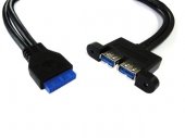 USB3.0 20Pin Female to Dual Port (Parallel) USB 3.0 A Female Panel Cable USB3.0 20Pin Female to Dual Port (Parallel) USB 3.0 A Female Panel Cable