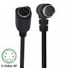 90 Degree Right Angle male to Straight Female 4PIN S-Video (Separate Video) Cable