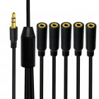 3.5mm 1 to 5 Audio Splitter | Five-Way Headphone Hub for Groups & Classrooms