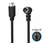 Right-Angle S-Video Mini DIN 6PIN (Separate Video) male to Straight male cable