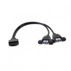 Dual Screw-Locking Panel Mount USB 3.0 Port A Female to Motherboard 20pin Header Cable Dual Screw-Locking Panel Mount USB 3.0 Port A Female to Motherboard 20pin Header Cable