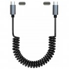 Retractable Tangle-Free Coiled USBC-C to USB-C Charge Cable for Smartphones / iPhone Retractable Tangle-Free Coiled USBC-C to USB-C Charge Cable for Smartphones / iPhone