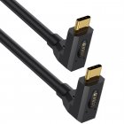 Coiled Stretchable Up Right-Anlge USB‑C to Up Right-Angle USB‑C USB4 Cable