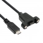 28mm Pitch Panel Mount USB2.0 Micro 5Pin Female to Type-C USB-C Male Power / Data Cable 28mm Pitch Panel Mount USB2.0 Micro 5Pin Female to Type-C USB-C Male Power / Data Cable