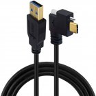 USB 3.0 Type A to Right Angle and Single Screw Locking Panel Mount USB Type C Cable USB 3.0 Type A to Right Angle and Single Screw Locking Panel Mount USB Type C Cable