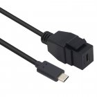 USB Keystone Jack Cable, Type-C Male to Type-C Female Panel Mount Insert Adapter