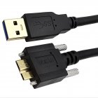 USB 3.0 Micro-B Screw-Locking Panel Mount Feeder Cable for Data Transmission and Charging