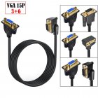 90-Degree Right-Angled DB-15 VGA Male to Female Straight Thru Cable 90-Degree Right-Angled DB-15 VGA Male to Female Straight Thru Cable