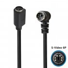 90 Degree Right Angle male to Straight Female 6PIN S-Video (Separate Video) Cable