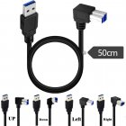 USB 3.0 Right Angle USB-B Male to USB-A Male Extension Cable for Printer / Hard Disk / Scanner
