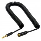 Coiled Spring Retractable 3.5mm 4 Pole TRRS 1/8" male to Female Stereo Cable Coiled Spring Retractable 3.5mm 4 Pole TRRS 1/8" male to Female Stereo Cable