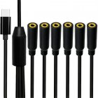 USB Type-C to Five 3.5mm Female Audio Splitter Cable (1-in-5-out)