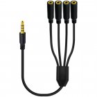 1/8 inch 4-Pole/3-Ring TRRS 1 Male to 4 Female Stereo Audio Extension Cable / Splitter