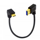 90 Degree Angled USB 3.0 Male to 90 Degree Angled USB-C Male Extension Cable