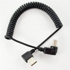 Coiled Retractable Right Angle USB A to Right Angle USB B Cable - Spring Printer and Scanner Cable Coiled Retractable Right Angle USB A to Right Angle USB B Cable - Spring Printer and Scanner Cable