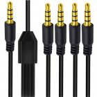 1 to 4-Ways 3.5mm (1/8") TRRS 4-Pole Male to 4-Male Stereo Audio Splitter Cable