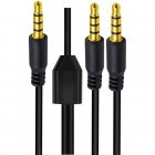 1 to 2-Ways 3.5mm (1/8") TRRS 4-Pole Male to 2-Male Stereo Audio Splitter Cable