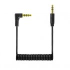 Coiled Right Angle 3.5mm TRRS to TRS Audio Cable for Microphones, Headphones, Rodes, DJI Coiled Right Angle 3.5mm TRRS to TRS Audio Cable for Microphones, Headphones, Rodes, DJI