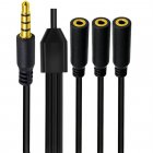 1/8 inch 4-Pole/3-Ring TRRS 1 Male to Triple Female Stereo Audio Extension Cable / Splitter
