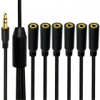 3.5mm 1 to 6 Audio Splitter | Multi-Headphone Hub for Smartphones, Laptops & More