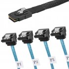 Mini SAS to 4 SATA Spitter Cable, 36 Pin SFF 8087 Host/Controller to 7 Pin SATA Target/Backplane, Co
