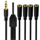 3.5mm 1 to 4 Audio Splitter | Quad Headphone Hub for Group Entertainment
