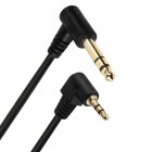 Right Angle 3.5mm TRS (M) to Right Angle 6.35mm TRS (M) Cable