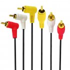 90 degree Angled 3 RCA Composite Video male to male Extender Cable for Home Theater, HDTV, Amplifier 90 degree Angled 3 RCA Composite Video male to male Extender Cable for Home Theater, HDTV, Amplifier