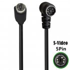 Right-Angle S-Video Mini DIN 5PIN (Separate Video) male to Straight S-Video male cable