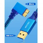 Nylon Braided Right Anlge USB 3.0 Micro B Extension Cable Nylon Braided Right Anlge USB 3.0 Micro B Extension Cable