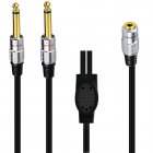 1/8" 3.5mm Aux Stereo Audio (TRS) Female to Dual 1/4" 6.35mm Mono TS Male Y Splitter Cable 1/8" 3.5mm Aux Stereo Audio (TRS) Female to Dual 1/4" 6.35mm Mono TS Male Y Splitter Cable
